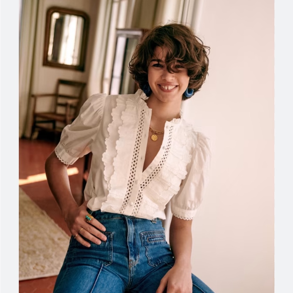 ♦️SOLD♦️Sezane ruffle top - Picture 1 of 5
